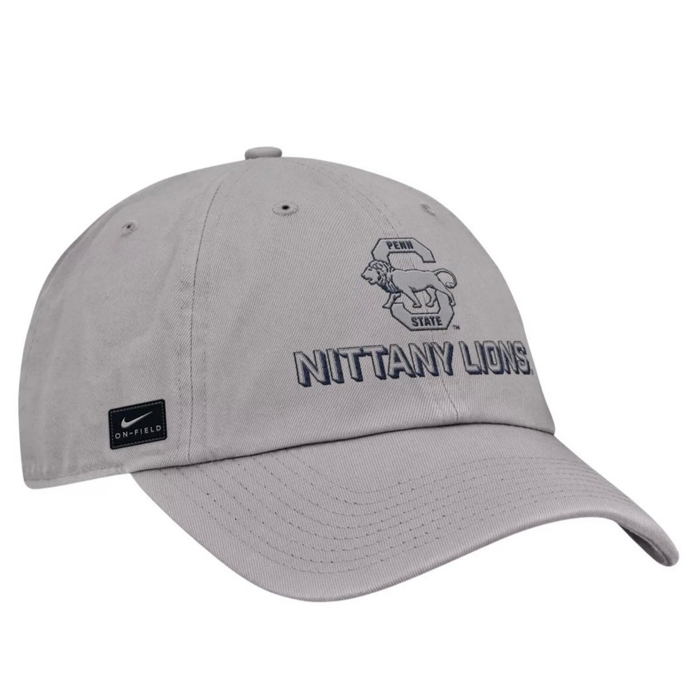 Nike Penn State Nittany Lions On-Field Club Cap Grey Adjustable Hat M/L NEW - Picture 2 of 9